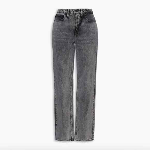 NWT GOOD AMERICAN Good '90s bleached high-rise straight-leg jeans - Picture 3 of 4